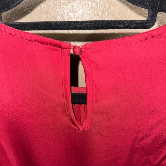 Burgundy Long Sleeve Satin Dress - Picture 4 of 7